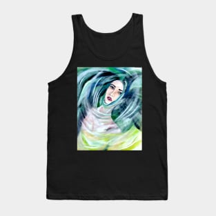 Drowning Girl - watercolor art Tank Top